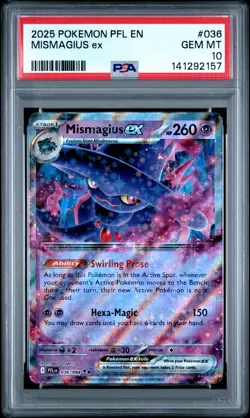 2025 Pokemon Pfl En-Phantasmal Flames #036 Mismagius Ex PSA 10 - Image 1
