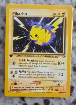 Pokemon Card - Pikachu Neo Genesis 70/111 Common 1st Edition - no refunds - Image 1