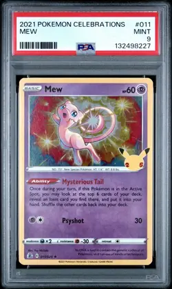 2021 Pokemon Celebrations #011 Mew PSA 9 Card MINT Holo Trusted Seller! NEW CERT - Image 1