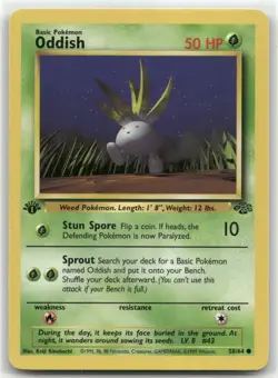 Oddish 58/64 Jungle 1st Edition Pokemon TCG - Image 1