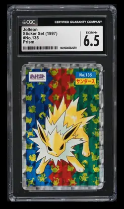 1997 Pokemon Topsun Sticker Set Jolteon CGC 6.5 Japanese #135 Prism - Image 1