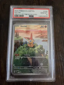 2025 POKEMON SVP EN-SV BLACK STAR PROMO #208 VICTINI PSA 10 - Image 1
