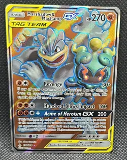 Pokemon Marshadow & Machamp GX Full Art Holo 198/214 Sm-Unbroken Bonds - MINT - Image 1