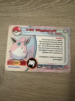 Wigglytuff #40 Topps TV Animation Edition Black Label Pokemon 1999 - Image 2