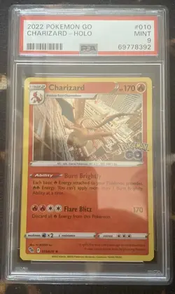 Charizard 010/078 Pokemon GO Holo SWSH PSA 9 MINT #010 - Image 1