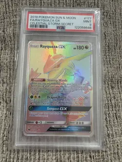 The Pokemon Company Rayquaza GX Celestial Storm Secret Rare 177/168 PSA 9 - Image 1