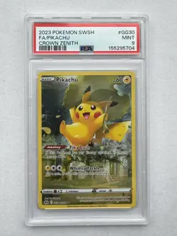2023 POKEMON SWORD AND SHIELD CROWN ZENITH GG30 FULL ART/PIKACHU - PSA 9 - Image 1