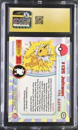 CGC 10 PRISTINE Jolteon 2000 Series 3 Topps 135 Pokemon Card - Image 2