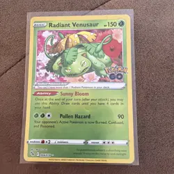 Pokemon TCG Radiant Venusaur Holo Card Pokemon Go 004/078 - Image 1