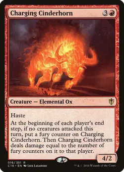 Charging Cinderhorn Commander 2016 NM Red Rare MAGIC GATHERING CARD ABUGames - Image 1