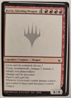 Kevin, Questing Dragon Gavin Verhey Unknown Event Rare MTG Magic Card - Image 1