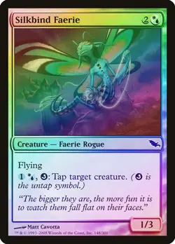 Silkbind Faerie FOIL Shadowmoor PLD White Blue Common MAGIC MTG CARD ABUGames - Image 1