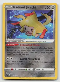 Radiant Jirachi - 120/195 - Pokemon Silver Tempest Radiant Rare Card NM - Image 1