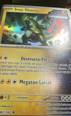 Pokemon Card Iron Thorns 62/162 Holo Rare 2024 Temporal Forces NMMT FUTURE - Image 3