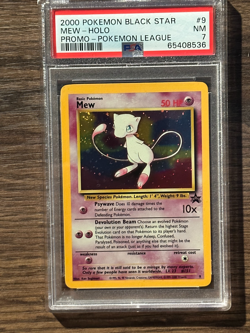 2000 Pokemon Black Star Mew Pokemon League Promo PSA 7 PSA # 65408536 WITH SWIRL - Image 1