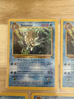 5 Omastar #40/62 Fossil Unlimited Pokemon TCG LP - Image 2