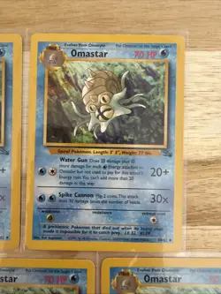 5 Omastar #40/62 Fossil Unlimited Pokemon TCG LP - Image 3