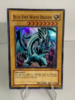 Yugioh - Blue-Eyes White Dragon SKE-001 Super Rare 1st Edition - HP/MP - Image 1