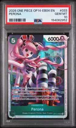 2026 ONE PIECE OP14-EB04-THE AZURE SEA'S SEVEN #033 PERONA PSA 10 (Q952 - Image 1