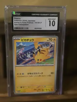 Pokemon CGC 10 Pikachu - 197/SV-P Promo Card Japanese - GEM MINT - Image 1