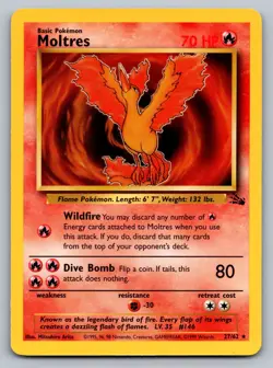 Moltres (27) Fossil #27/62 Rare Pokemon Card - Image 1