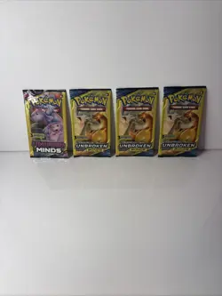 Pokemon Sun & Moon Unbroken Bonds Unified Minds 3 Card Booster Pack Lot 4 - Image 1