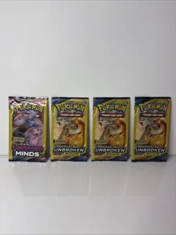 Pokemon Sun & Moon Unbroken Bonds Unified Minds 3 Card Booster Pack Lot 4 - Image 2