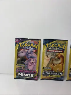 Pokemon Sun & Moon Unbroken Bonds Unified Minds 3 Card Booster Pack Lot 4 - Image 3