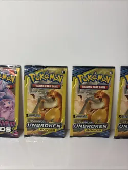 Pokemon Sun & Moon Unbroken Bonds Unified Minds 3 Card Booster Pack Lot 4 - Image 4