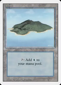 Island (B Light Purple) Revised HEAVILY PLD Basic Land MAGIC MTG CARD ABUGames - Image 1