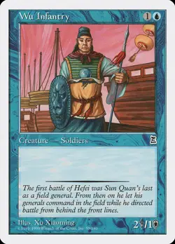 Wu Infantry Portal Three Kingdoms PLD Blue Common MAGIC MTG CARD ABUGames - Image 1