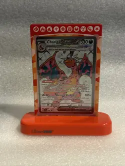 CHARIZARD EX 56 BLACK STAR PROMO ULTRA RARE NM with Magnetic Case & card stand - Image 1