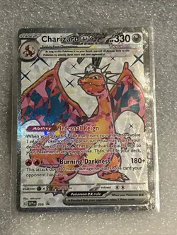 CHARIZARD EX 56 BLACK STAR PROMO ULTRA RARE NM with Magnetic Case & card stand - Image 2