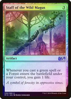 Staff of the Wild Magus FOIL Magic 2015 / M15 NM Uncommon CARD ABUGames - Image 1