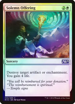 Solemn Offering FOIL Magic 2015 / M15 NM White Common MAGIC MTG CARD ABUGames - Image 1
