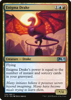 Enigma Drake Core Set 2019 / M19 NM Blue Red Uncommon MAGIC MTG CARD ABUGames - Image 1