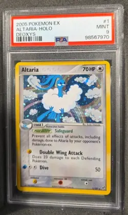 POKEMON CARD ALTARIA HOLO SWIRL 1 EX DEOXYS #1 GRADED PSA 9 MINT VINTAGE POP 53 - Image 1