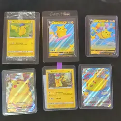 Pokemon Pikachu Card Lot V, VMAX Pokemon GO & Celebrations Holo Foil 6 Cards - Image 1