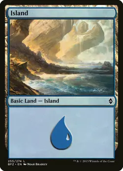 Island (255 Intro) Battle for Zendikar NM Basic Land MAGIC MTG CARD ABUGames - Image 1
