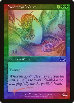 Yavimaya Wurm FOIL Urza's Legacy PLD Green Common MAGIC MTG CARD ABUGames - Image 1