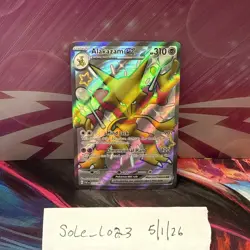 Alakazam EX 215/091 - Full Art Shiny Ultra Rare Paldean Fates Pokemon Card - NM - Image 1