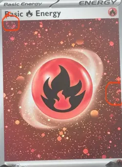 Basic Fire Energy 002 Cosmos Holo With 2 Swirls SV: 151 Pokemon TCG NM 2023 - Image 1