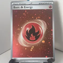 Basic Fire Energy 002 Cosmos Holo With 2 Swirls SV: 151 Pokemon TCG NM 2023 - Image 2