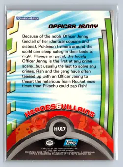 2000 Topps Pokemon TV Animation Series 3 Heroes & Villains Officer Jenny #HV17 - Image 2