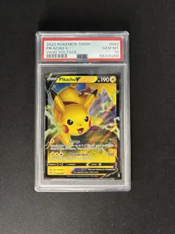Pikachu V – Sword & Shield: Vivid Voltage #043/185 – PSA 10 - Image 1