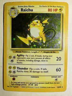 Raichu (14/102) Pokemon Base Set - Holo Rare - TCG HP - Image 1