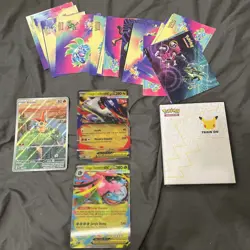 Pokemon Jumbo Card Lot With 25th Anniversary Celebrations Train On Jumbo Binder - Image 1