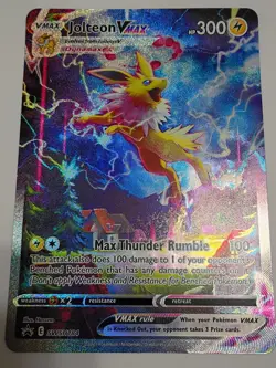 Pokemon TCG Jolteon VMAX Oversized SWSH184 Alt Art Full Art Jumbo Size Promo NM - Image 1