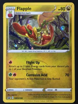 HD SWIRL 🌀 Flapple Cosmos Holo Black Star Promo - SWSH189 Pokemon TCG NM - Image 2