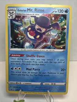 HD SWIRL Galarian Mr. Rime SWSH079 Sword & Shield Promo AUTHENTIC Pokemon Card 2 - Image 1